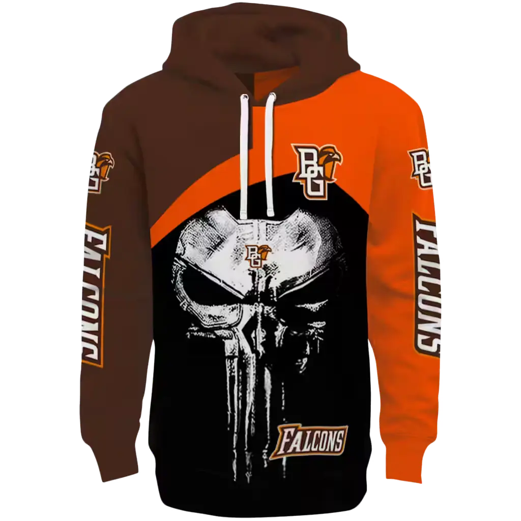 bowling green falcons skull punisher brown black hoodie best selling bowling green falcons skull punisher brown black hoodie best selling