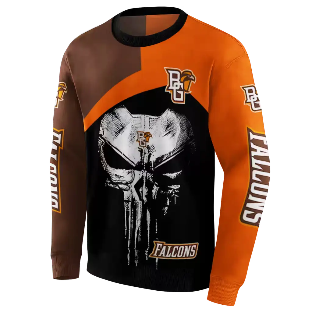 bowling green falcons skull punisher brown black hoodie new arrival bowling green falcons skull punisher brown black hoodie new arrival