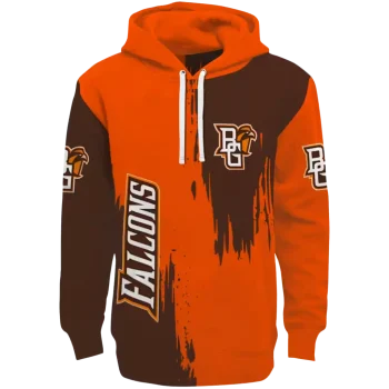 bowling green falcons splatter effect orange hoodie best selling