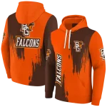 bowling green falcons splatter effect orange hoodie best selling