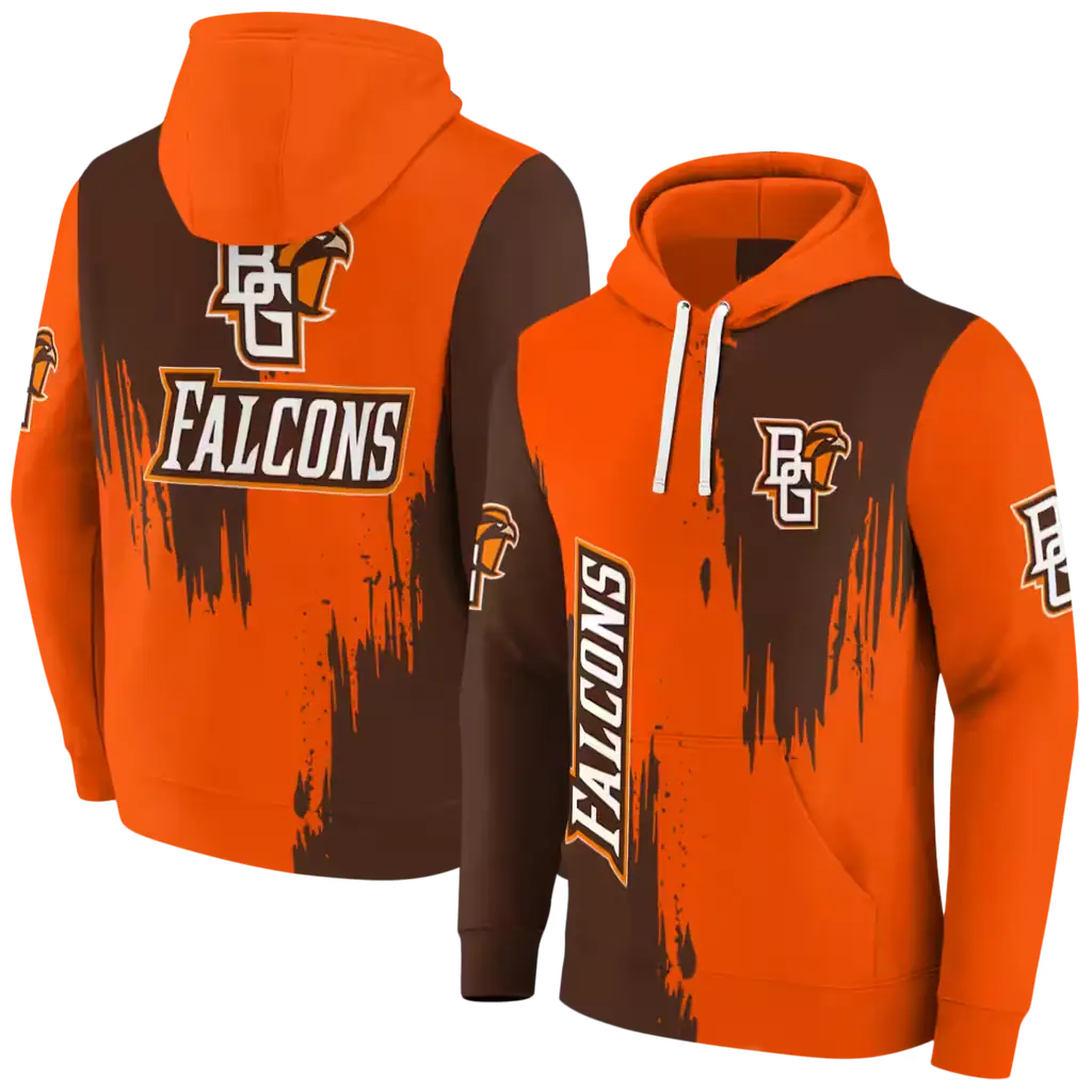 bowling green falcons splatter effect orange hoodie fashion forward bowling green falcons splatter effect orange hoodie fashion forward
