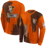 bowling green falcons splatter effect orange hoodie best selling