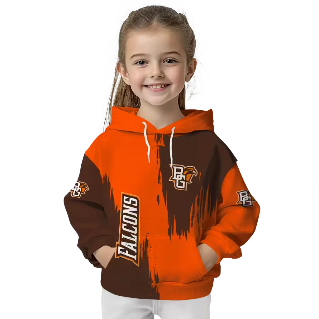 bowling green falcons splatter effect orange hoodie top rated bowling green falcons splatter effect orange hoodie top rated