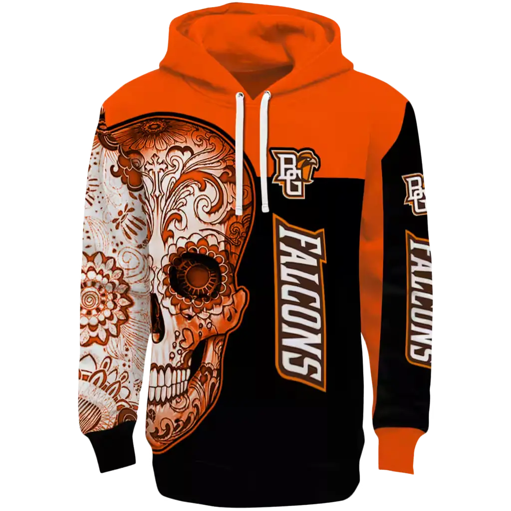 bowling green falcons sugar skull orange black hoodie best selling bowling green falcons sugar skull orange black hoodie best selling
