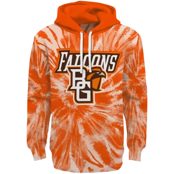 bowling green falcons tie dye pattern orange hoodie best selling