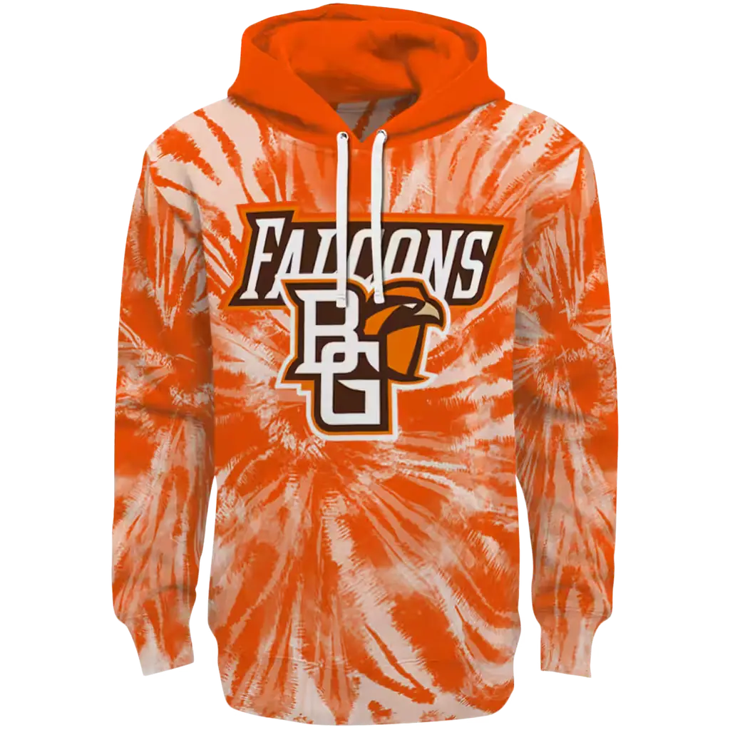 bowling green falcons tie dye pattern orange hoodie best selling bowling green falcons tie dye pattern orange hoodie best selling