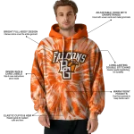 bowling green falcons tie dye pattern orange hoodie best selling