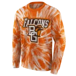 bowling green falcons tie dye pattern orange hoodie best selling