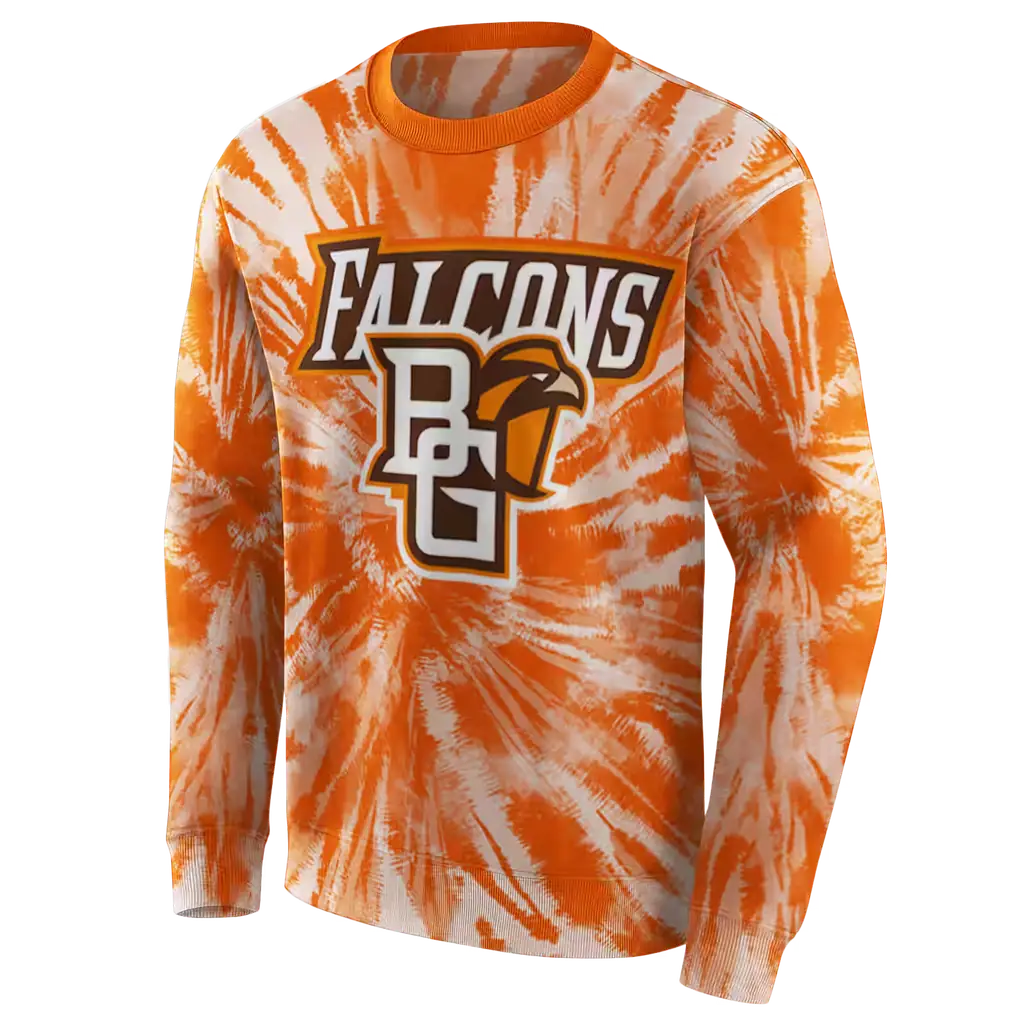 bowling green falcons tie dye pattern orange hoodie new arrival bowling green falcons tie dye pattern orange hoodie new arrival