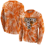 bowling green falcons tie dye pattern orange hoodie best selling