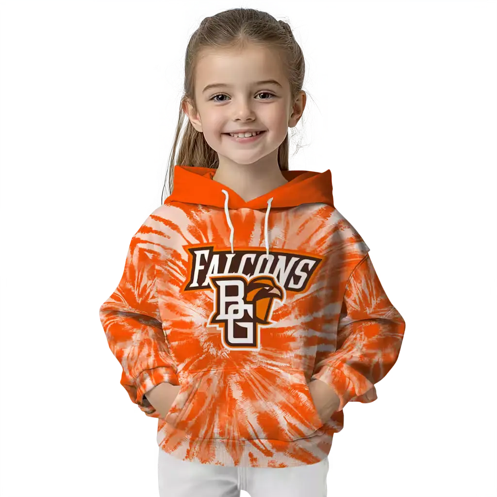 bowling green falcons tie dye pattern orange hoodie top rated bowling green falcons tie dye pattern orange hoodie top rated