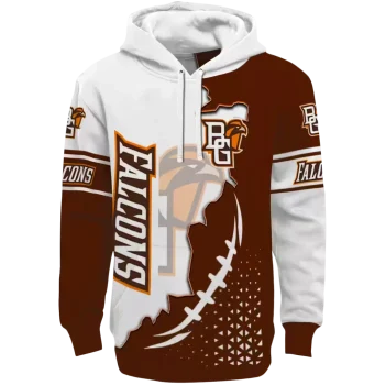 bowling green falcons triangular pattern orange white hoodie best selling