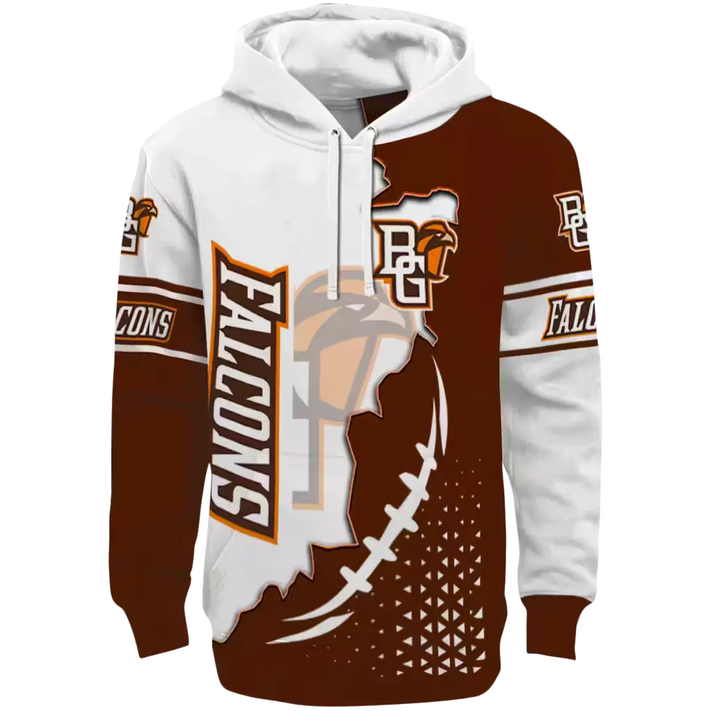 bowling green falcons triangular pattern orange white hoodie best selling bowling green falcons triangular pattern orange white hoodie best selling