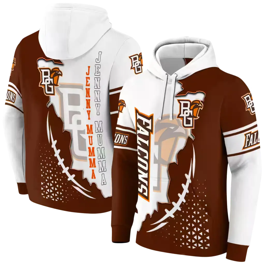 bowling green falcons triangular pattern orange white hoodie fashion forward bowling green falcons triangular pattern orange white hoodie fashion forward