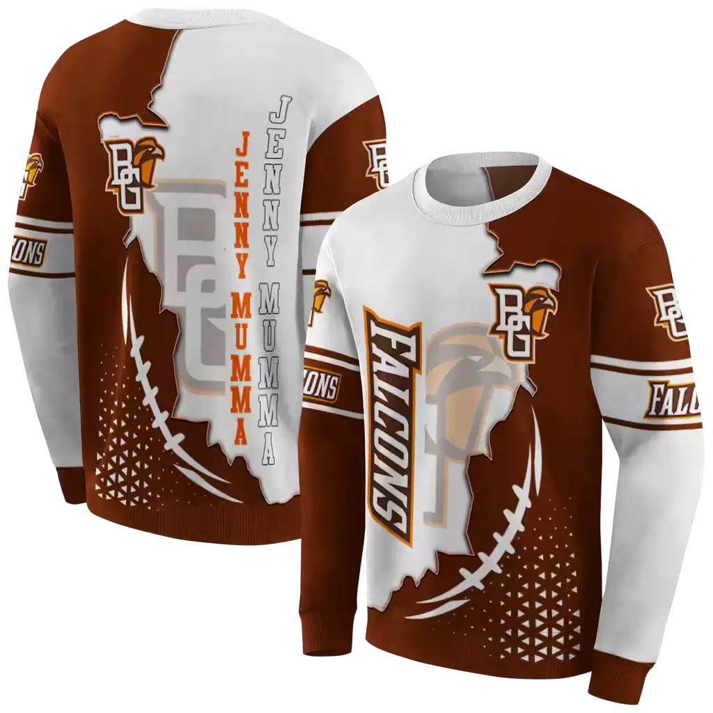 bowling green falcons triangular pattern orange white hoodie premium grade bowling green falcons triangular pattern orange white hoodie premium grade