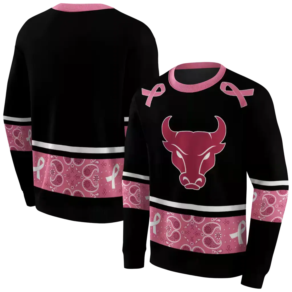 buffalo bulls awareness ribbon black pink hoodie premium grade buffalo bulls awareness ribbon black pink hoodie premium grade
