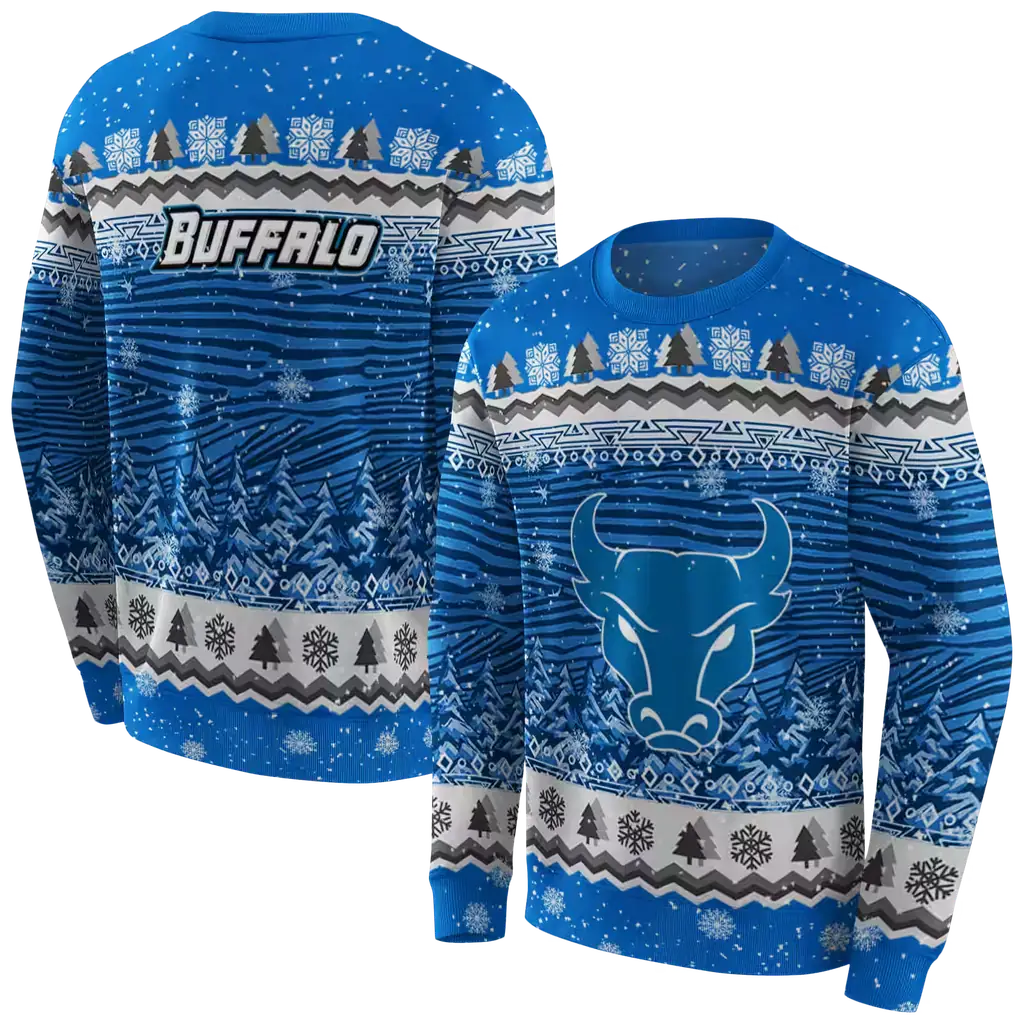buffalo bulls christmas trees royal blue hoodie premium grade buffalo bulls christmas trees royal blue hoodie premium grade