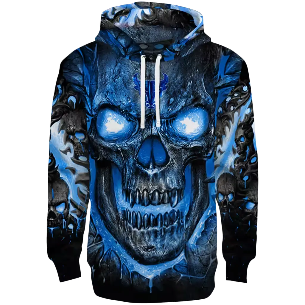 buffalo bulls demonic skull royal blue black hoodie best selling buffalo bulls demonic skull royal blue black hoodie best selling