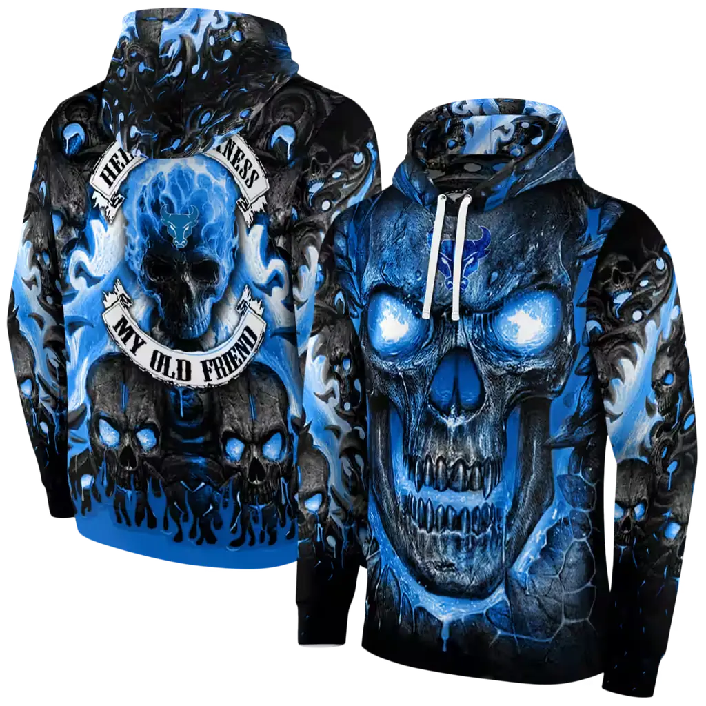 buffalo bulls demonic skull royal blue black hoodie fashion forward buffalo bulls demonic skull royal blue black hoodie fashion forward