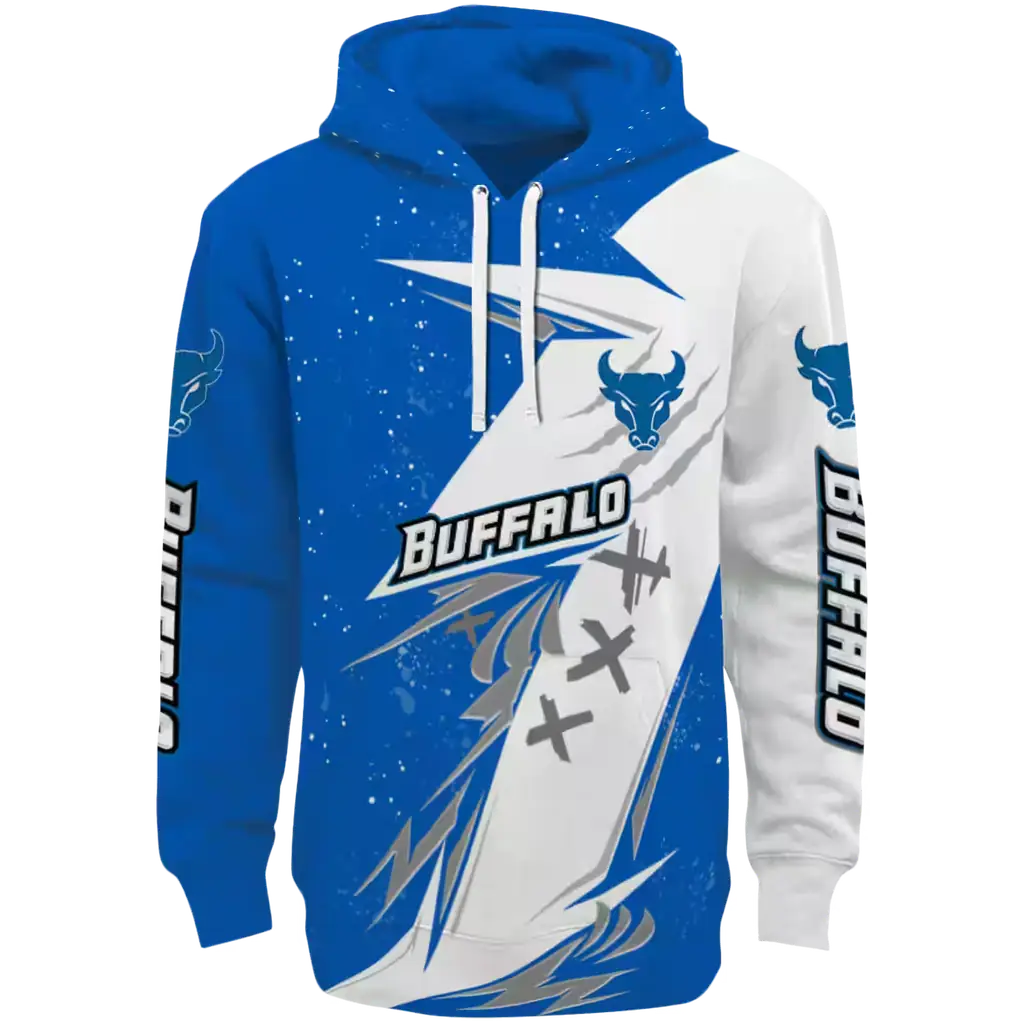 buffalo bulls dynamic slash royal blue white hoodie best selling buffalo bulls dynamic slash royal blue white hoodie best selling