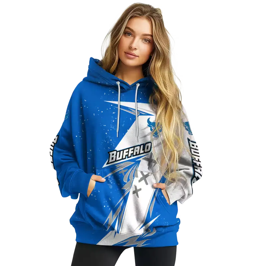 buffalo bulls dynamic slash royal blue white hoodie high quality buffalo bulls dynamic slash royal blue white hoodie high quality
