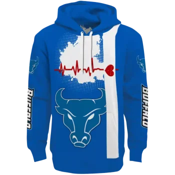 buffalo bulls football heartbeat royal blue hoodie best selling