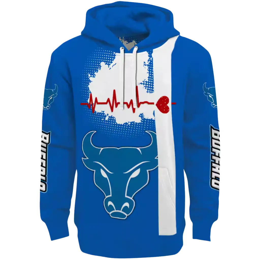 buffalo bulls football heartbeat royal blue hoodie best selling buffalo bulls football heartbeat royal blue hoodie best selling