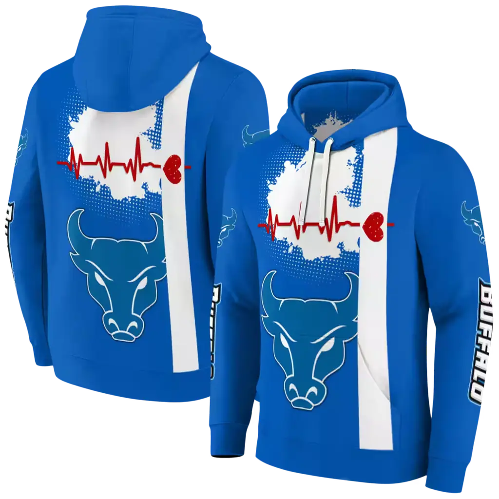 buffalo bulls football heartbeat royal blue hoodie fashion forward buffalo bulls football heartbeat royal blue hoodie fashion forward