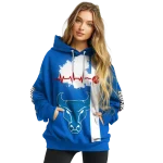 buffalo bulls football heartbeat royal blue hoodie best selling