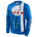buffalo bulls football heartbeat royal blue hoodie best selling