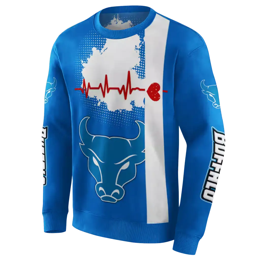 buffalo bulls football heartbeat royal blue hoodie new arrival buffalo bulls football heartbeat royal blue hoodie new arrival
