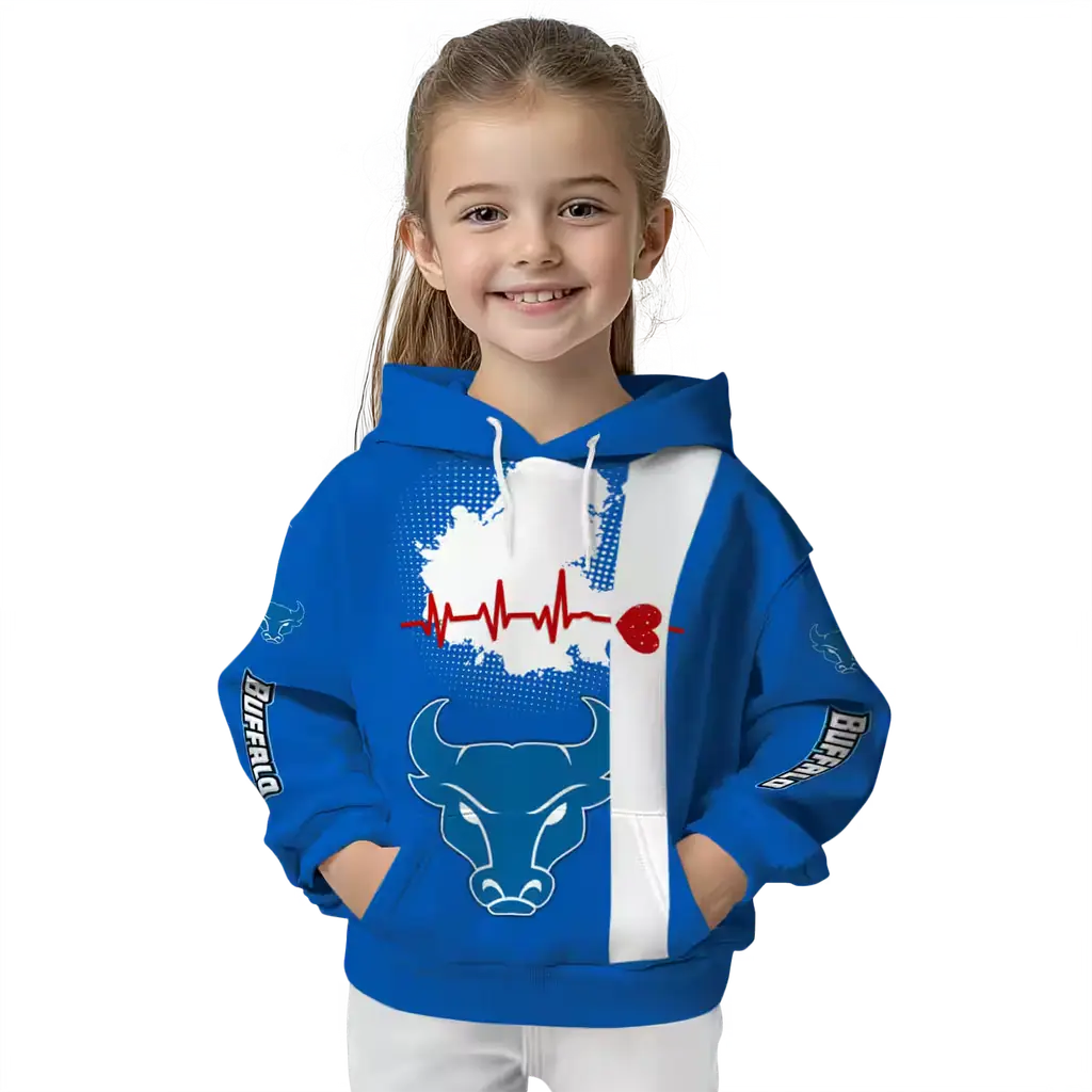 buffalo bulls football heartbeat royal blue hoodie top rated buffalo bulls football heartbeat royal blue hoodie top rated