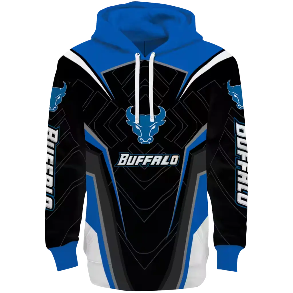 buffalo bulls futuristic pattern royal blue black hoodie best selling buffalo bulls futuristic pattern royal blue black hoodie best selling