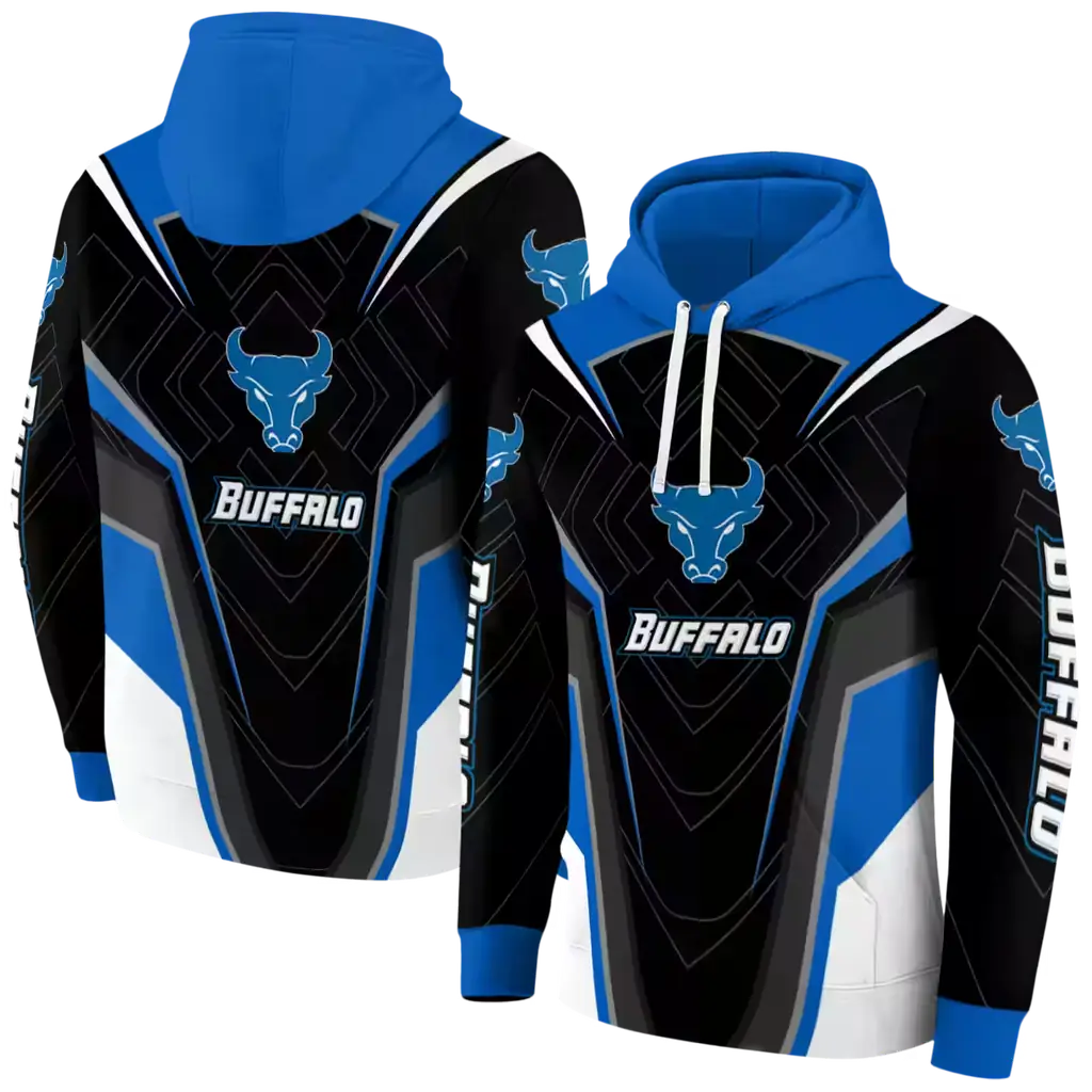 buffalo bulls futuristic pattern royal blue black hoodie fashion forward buffalo bulls futuristic pattern royal blue black hoodie fashion forward