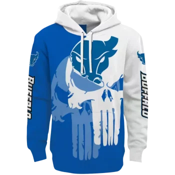 buffalo bulls graphic punisher royal blue white hoodie best selling