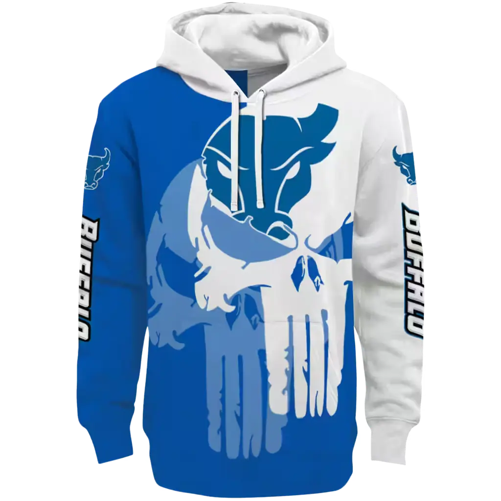 buffalo bulls graphic punisher royal blue white hoodie best selling buffalo bulls graphic punisher royal blue white hoodie best selling