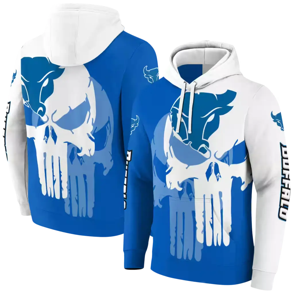 buffalo bulls graphic punisher royal blue white hoodie fashion forward buffalo bulls graphic punisher royal blue white hoodie fashion forward