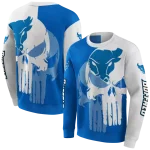 buffalo bulls graphic punisher royal blue white hoodie best selling