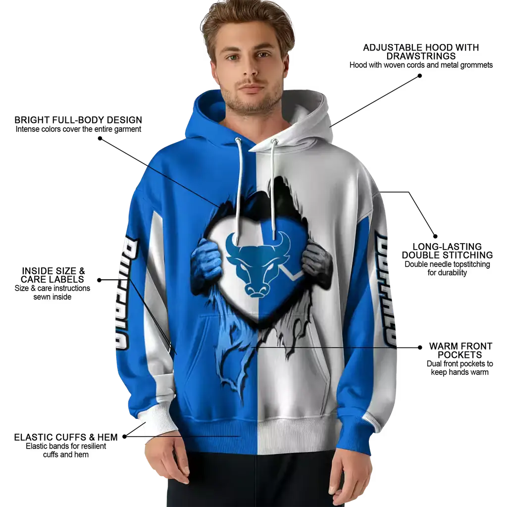 buffalo bulls heartbeat graphic royal blue hoodie latest model buffalo bulls heartbeat graphic royal blue hoodie latest model