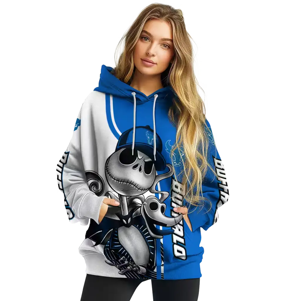 buffalo bulls jack skellington royal blue hoodie high quality buffalo bulls jack skellington royal blue hoodie high quality