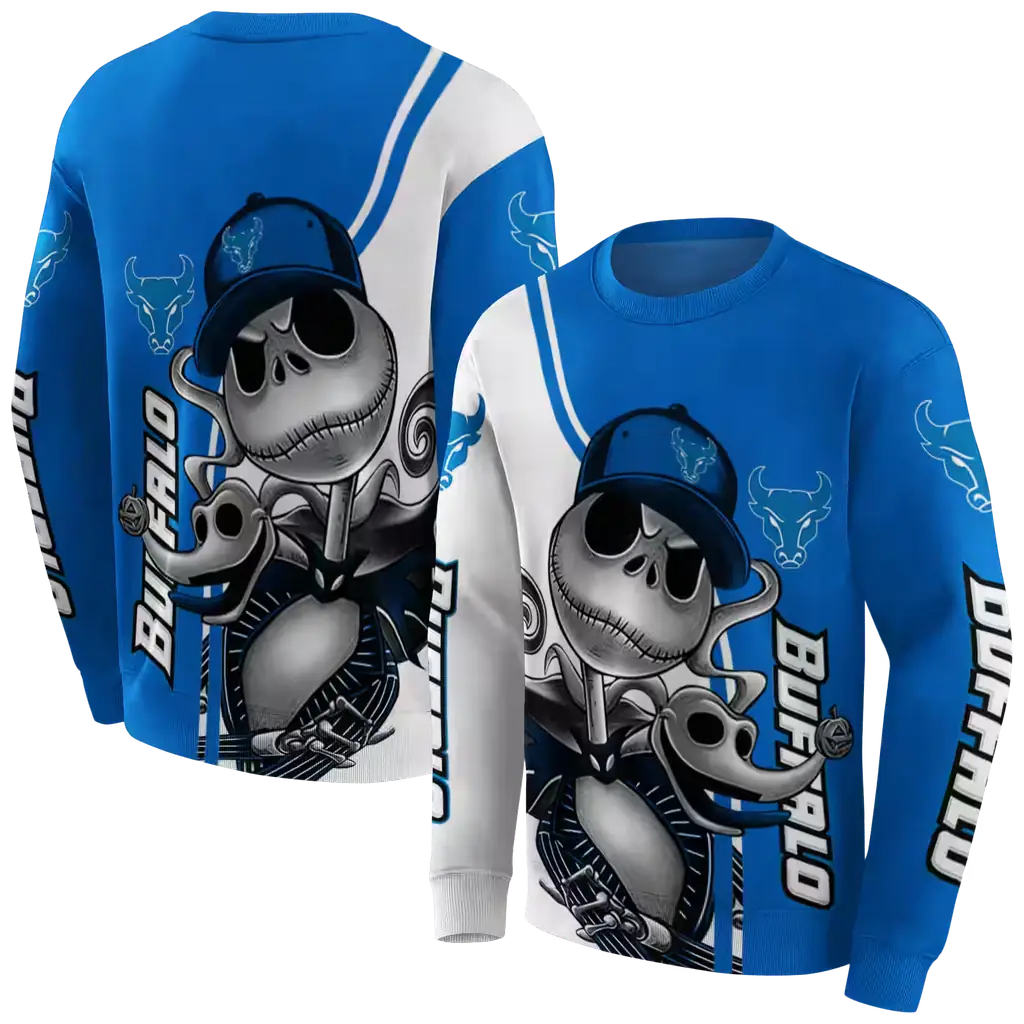 buffalo bulls jack skellington royal blue hoodie premium grade buffalo bulls jack skellington royal blue hoodie premium grade