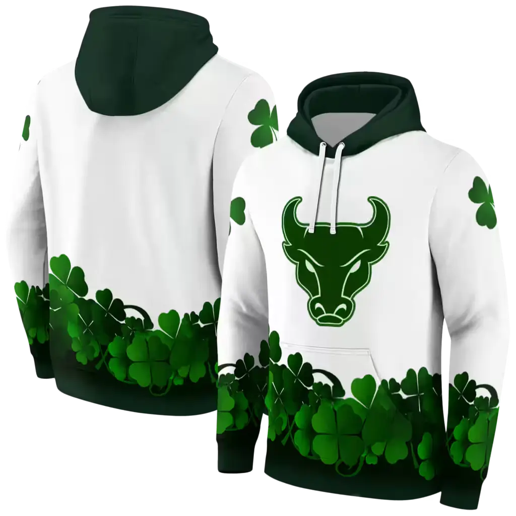 buffalo bulls lucky motif white green hoodie fashion forward buffalo bulls lucky motif white green hoodie fashion forward