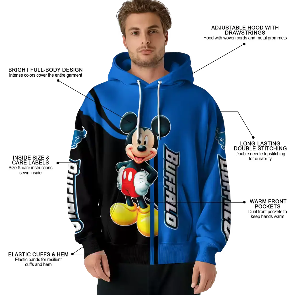 buffalo bulls mickey mouse royal blue black hoodie latest model buffalo bulls mickey mouse royal blue black hoodie latest model