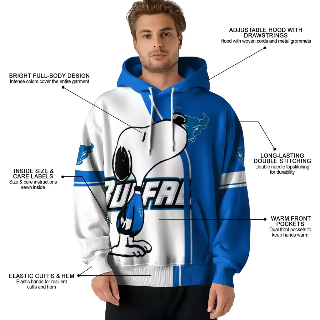buffalo bulls playful snoopy royal blue hoodie latest model buffalo bulls playful snoopy royal blue hoodie latest model