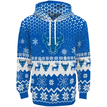 buffalo bulls reindeer motif royal blue hoodie best selling