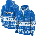 buffalo bulls reindeer motif royal blue hoodie best selling