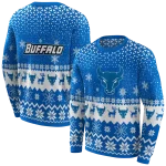 buffalo bulls reindeer motif royal blue hoodie best selling