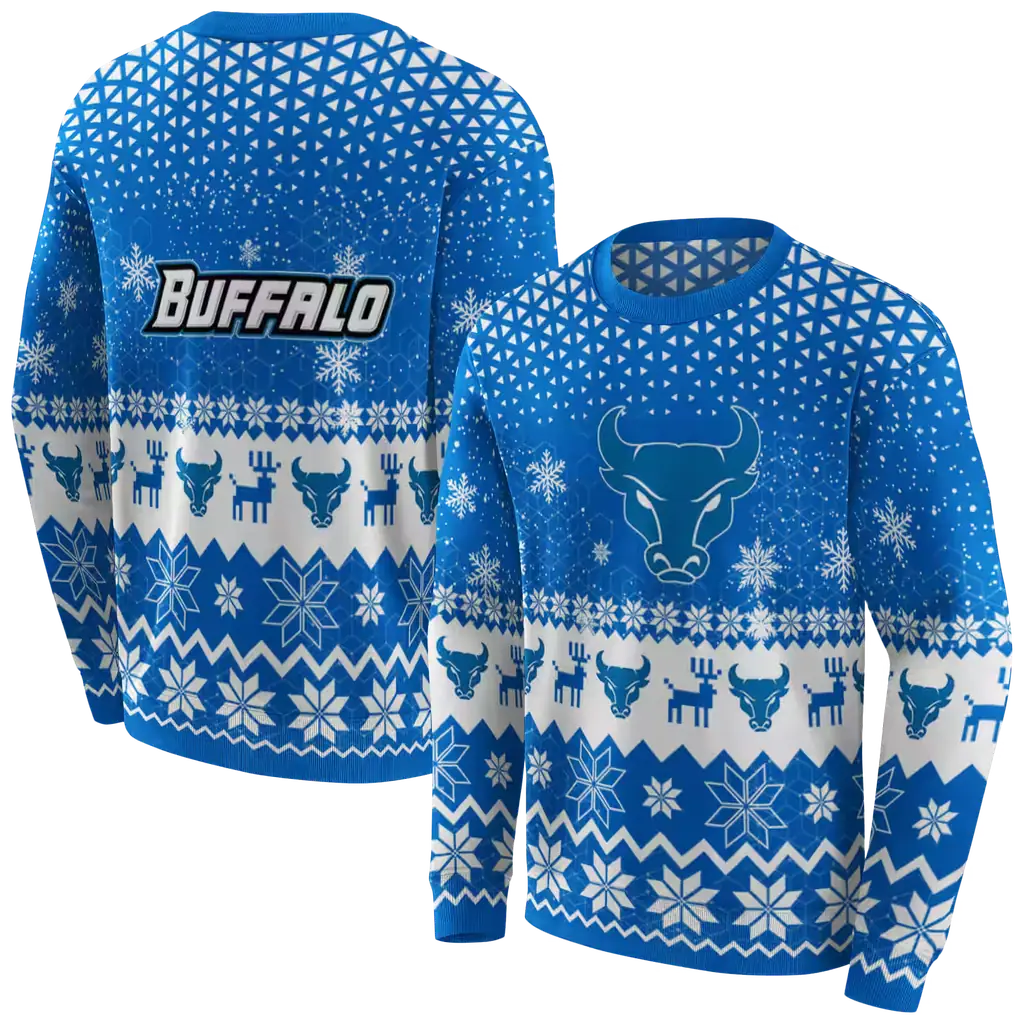 buffalo bulls reindeer motif royal blue hoodie premium grade buffalo bulls reindeer motif royal blue hoodie premium grade
