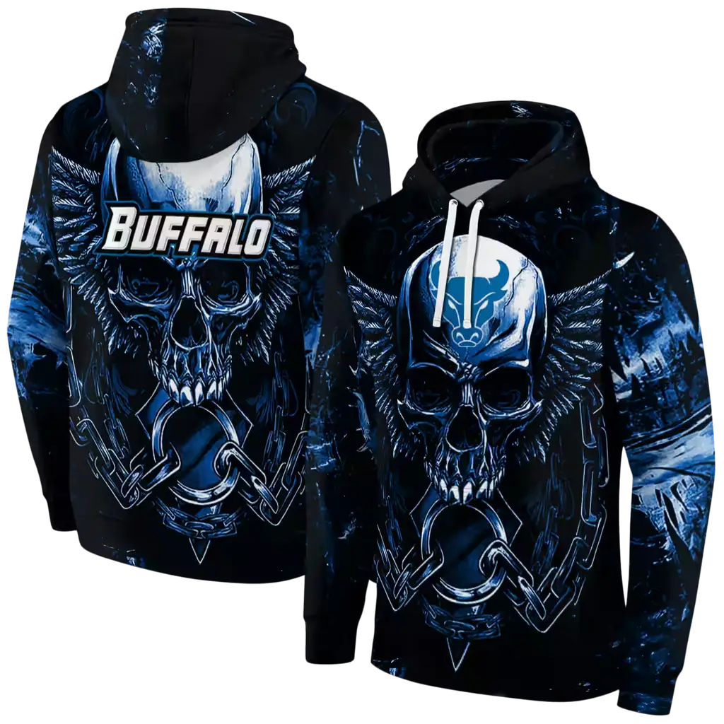 buffalo bulls skull artwork royal blue black hoodie fashion forward buffalo bulls skull artwork royal blue black hoodie fashion forward