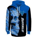 buffalo bulls skull motif royal blue black hoodie best selling